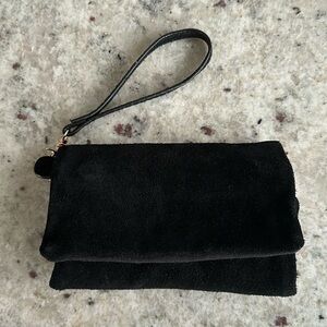 Free People  Black Suede Clutch